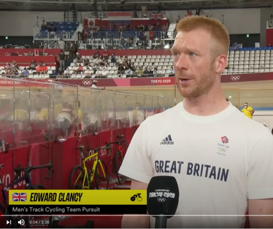Ed Clancy OBE interviewed by Sir Bradley Wiggins for Eurosport